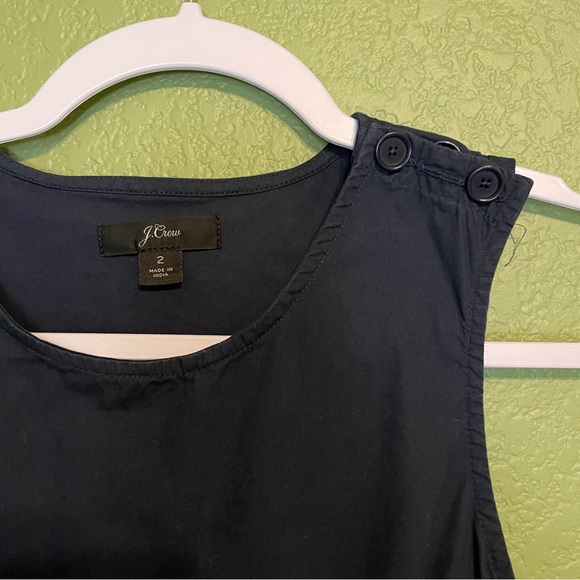 J Crew Cotton Poplin Apron Dress Size 2 Navy - Picture 4 of 5